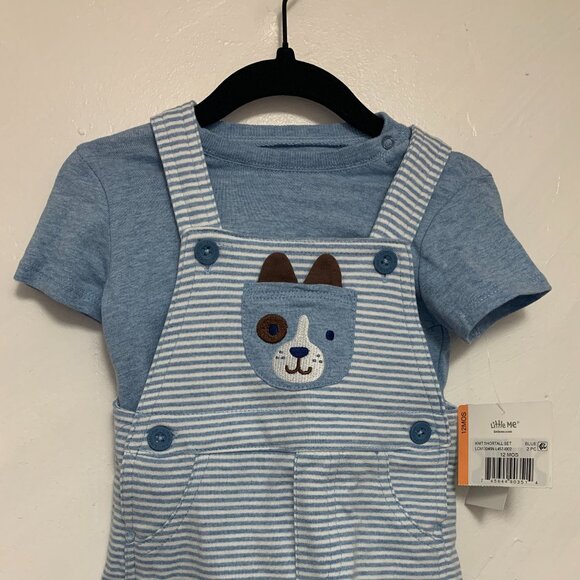 Puppy Appliqué Cotton T-Shirt & Shortalls Set - Picture 9 of 9